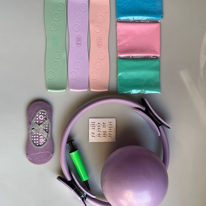 普拉提圈七件套伸展辅助带硅胶拉力带瑜伽袜瑜伽麦管球瘦身组合