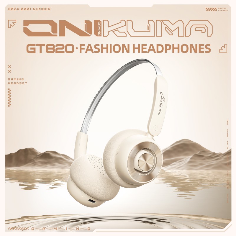 跨境爆款ONIKUMA GT820头戴式音乐蓝牙耳机轻量化无线耳麦