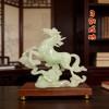 马到成功阿富汗玉树脂仿玉摆件木底座酒柜开业商务送礼
