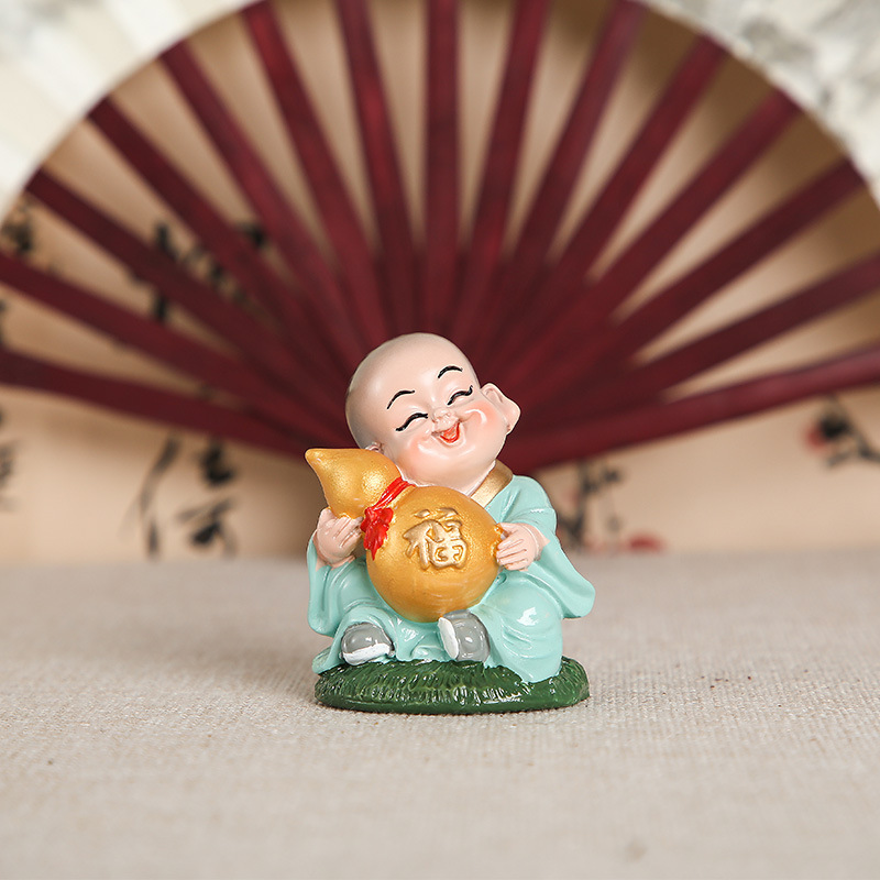 中式创意礼品小和尚卧室树脂工艺品家居装饰客厅卧房桌面摆件装饰