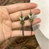 麦珠梦幻蝴蝶耳环长款流苏耳坠气质高级感小众独特设计耳饰新款女
