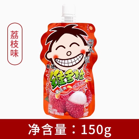 旺旺维多粒果冻爽150g40包混合水果味吸吸冻摇摇冻果肉休闲零食