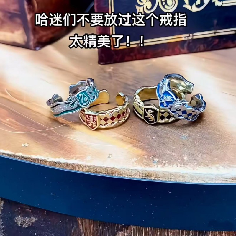 哈利波特周边学院戒指开口设计指环小众时尚潮流个性高级感食指戒