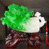 新中式聚宝盆玉白菜客厅摆件店铺开张公司开业礼品树脂工艺品