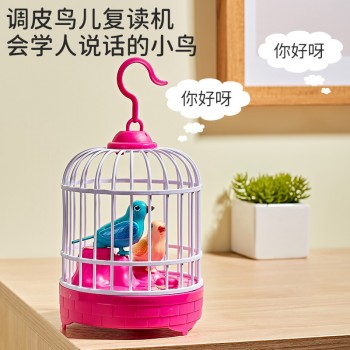 录音鸟笼儿童玩具声控感应学舌仿真说话小鸟摆摊夜市批发男孩宝宝