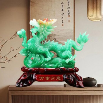 万事如意祥龙树脂工艺品摆饰酒柜摆件高级感开业发财乔迁礼物用品