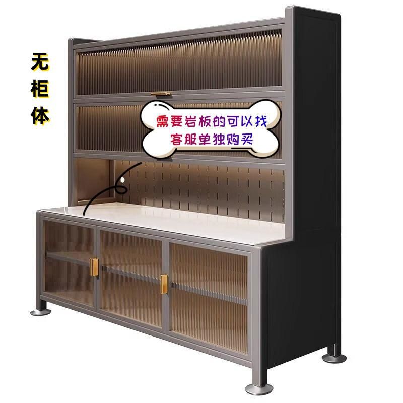 厨房置物架家用餐边柜落地一体靠墙微波炉多功能货架碗柜收纳柜子