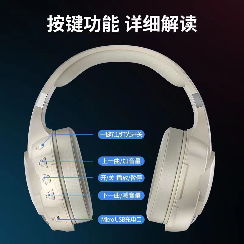 跨境 菲尼卡西 G2000PRO蓝牙耳机头戴式耳机无线有线游戏耳机带麦