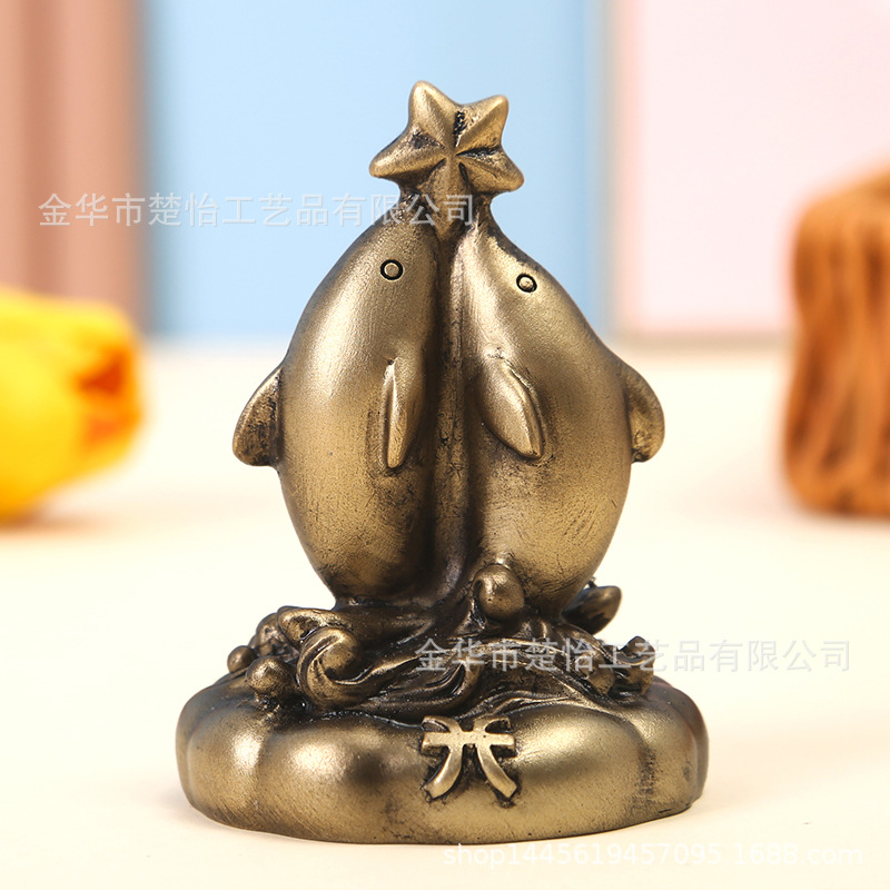 卡通十二星座射手座装饰伴手礼树脂车载桌面星座小摆件生日双鱼座