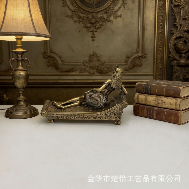 跨境欧式新款复古睡美人摆件仿铜树脂工艺品客厅家居饰品厂家摆件