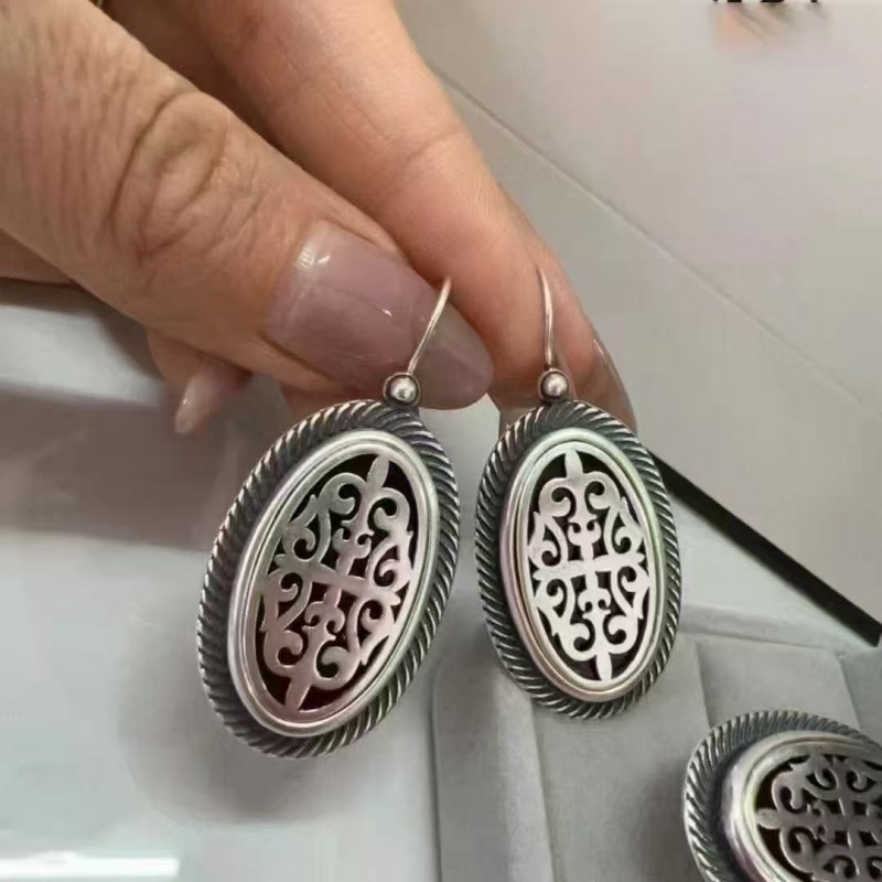 哈萨克民族风羊角纹流苏耳环复古高级感日常百搭个性气质精致耳饰