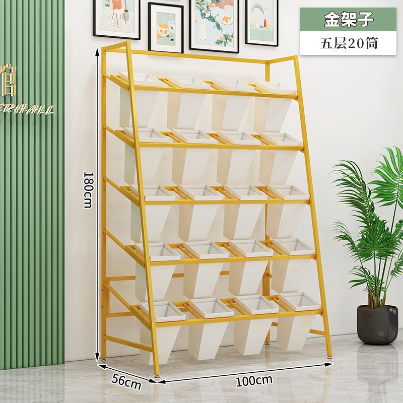 花店花架鲜花展示架铁艺梯形多层摆放架室内醒花桶置物架子花卉架