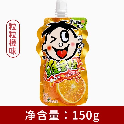 旺旺维多粒果冻爽150g40包混合水果味吸吸冻摇摇冻果肉休闲零食