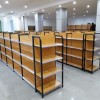超市货架展示架四柱木纹置物架便利店商超小卖部文具店母婴店货架