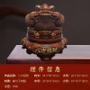 金蟾招财木纹摆件八方来财中式玄关办公室树脂工艺品开业乔迁礼物