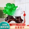 新中式聚宝盆玉白菜客厅摆件店铺开张公司开业礼品树脂工艺品