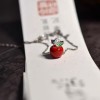 小巧古典苹果吊坠项链圣诞平安夜甜美红色小苹果女锁骨链精致配饰