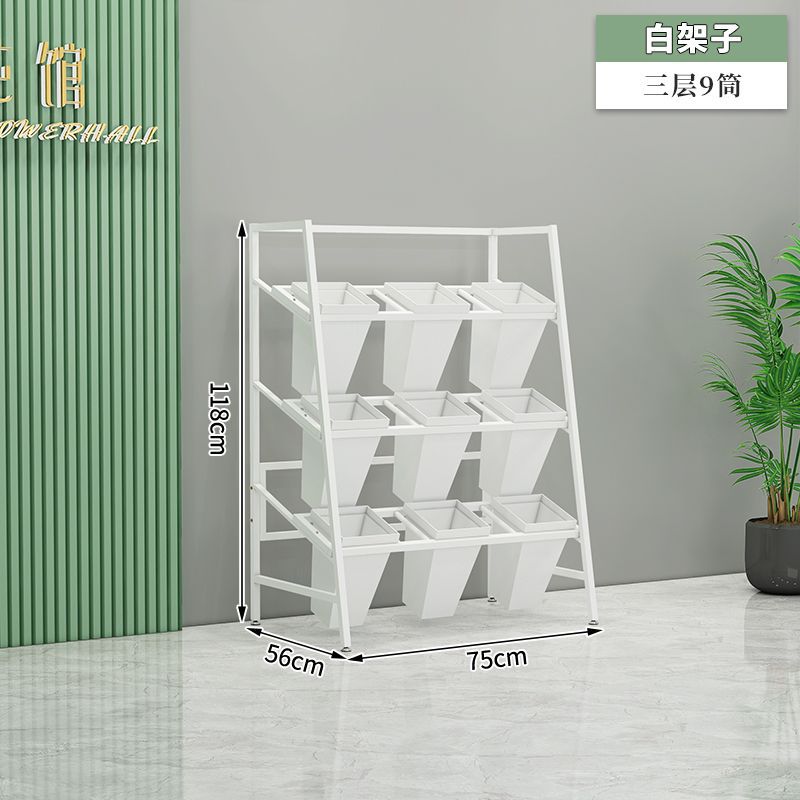 花店花架鲜花展示架铁艺梯形多层摆放架室内醒花桶置物架子花卉架