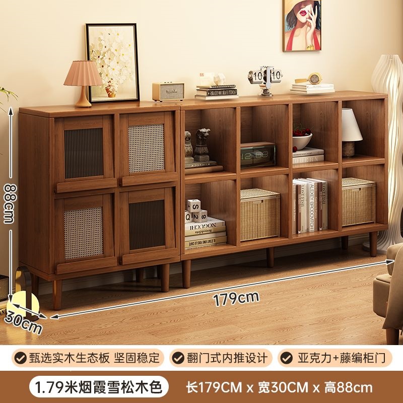 中古风餐边柜实木芯家用茶水柜客厅装饰收纳柜民宿沙发边柜置物柜