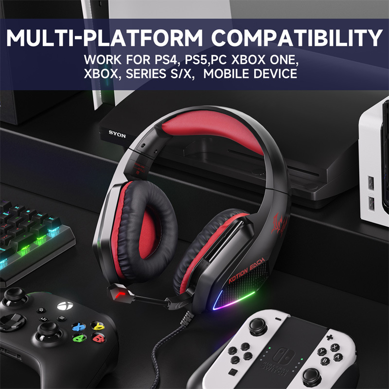 跨境 KOTION EACH G5000头戴式耳机电竞游戏耳麦电脑 手柄PS5/PS4