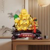 笑纳百财弥勒佛白菜金蟾摆件树脂工艺品镀金大佛像家居办公室礼品