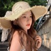 草帽清新遮阳大檐漂亮透气大蝴蝶结法式氛围网红款拍照飘带新款女