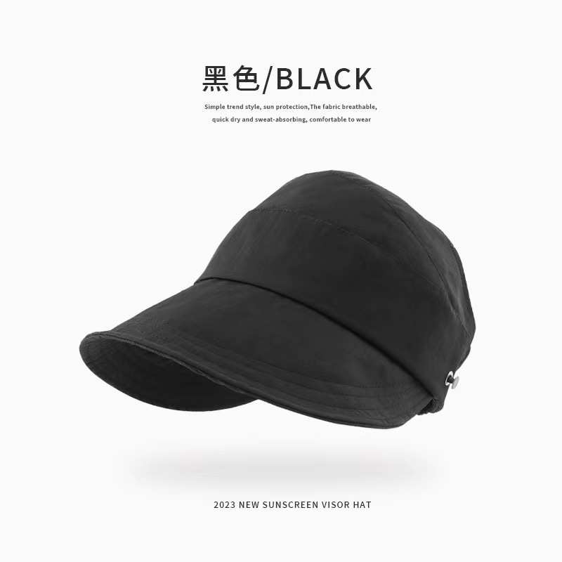 新款可扎马尾透气速干百搭防晒帽可挂口罩遮阳防紫外线渔夫帽子女