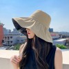 黑胶防晒帽女防紫外线遮脸遮阳帽大帽檐渔夫帽子可折叠太阳帽新款