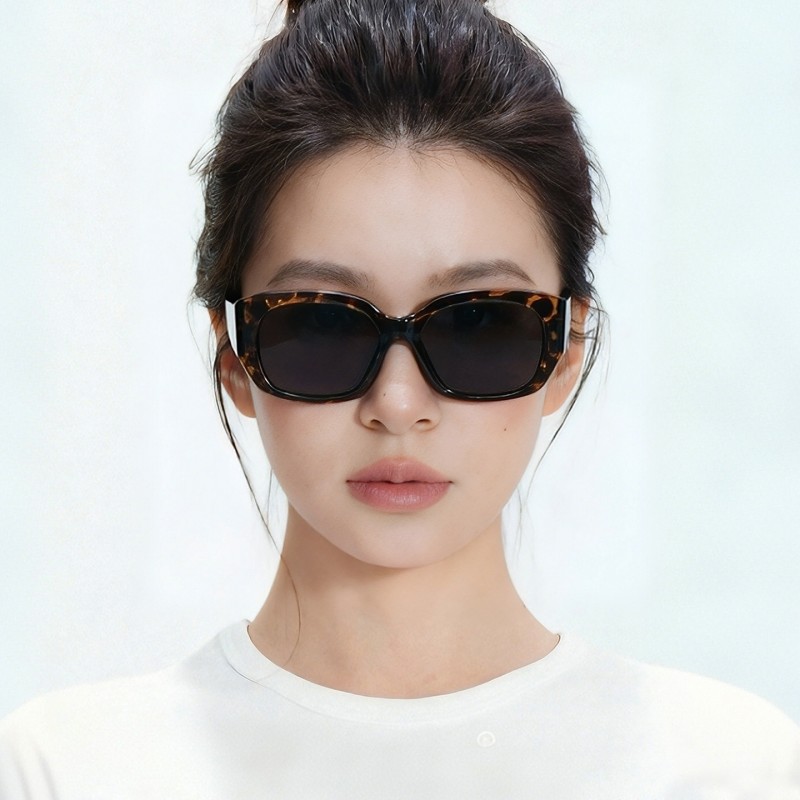 猫眼偏光墨镜太阳镜女豹纹大框开车专用防紫外线复古摩登2026新款