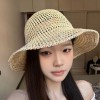 欧根纱珍珠草帽蕾丝草编太阳帽子女大帽檐夏季透气草帽海边遮全脸