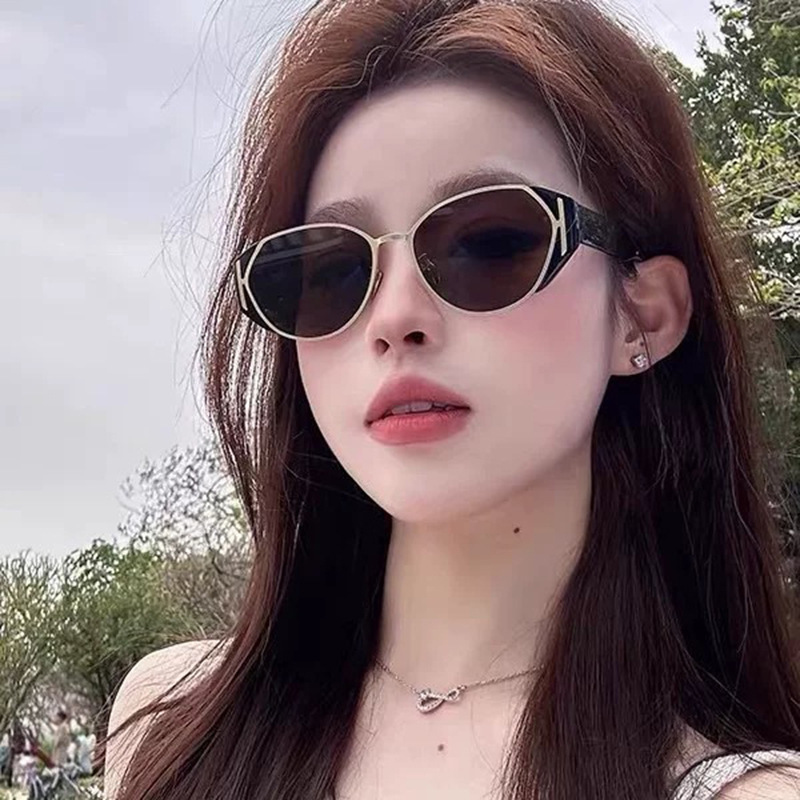 77系列猫眼复古墨镜女款高级感太阳眼镜老钱风防晒紫外线太阳镜女