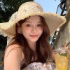 草帽清新遮阳大檐漂亮透气大蝴蝶结法式氛围网红款拍照飘带新款女