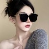 新款墨镜女高级感ins网红款防紫外线太阳镜大框圆脸显瘦眼镜批发