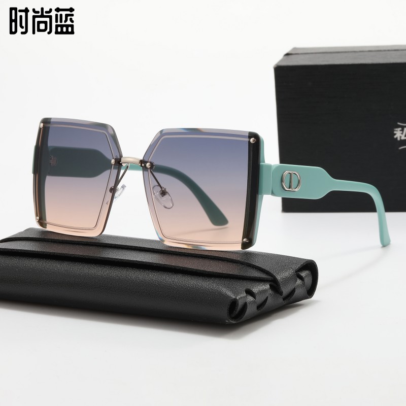 2026韩版女士新款墨镜时尚网红款眼镜防紫外线直播爆款无框太阳镜