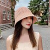 夏季沙滩时尚防晒女网红ins韩版单层水桶镂空渔夫盆帽户外针织帽