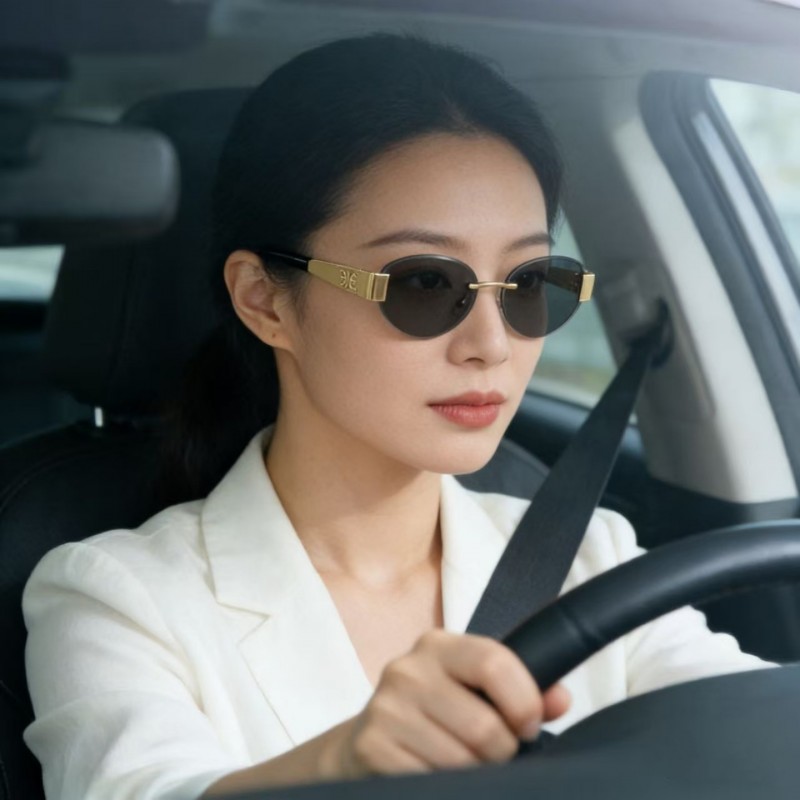 2026年新款时尚无框切边墨镜女士网红款防紫外线太阳眼镜显瘦潮男