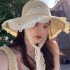 草帽女2026新款夏季镂空草编帽出游防晒帽子沙滩海边大帽檐遮阳帽