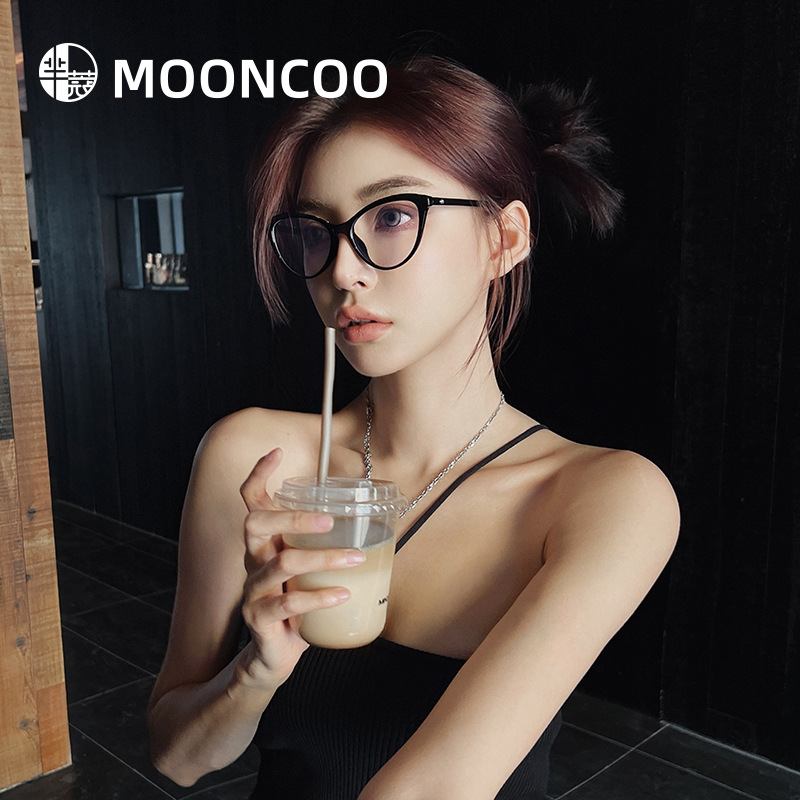 芈蔻法式慵懒精致小香风眼镜框松弛感猫眼柔美黑框防蓝光近视眼镜
