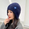 韩系猫耳朵毛线帽大头围女秋冬季加厚防寒保暖针织毛绒帽冷帽批发