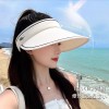 夏季大帽檐防晒帽可折叠空顶帽糖果色遮阳帽户外骑行女款太阳帽子