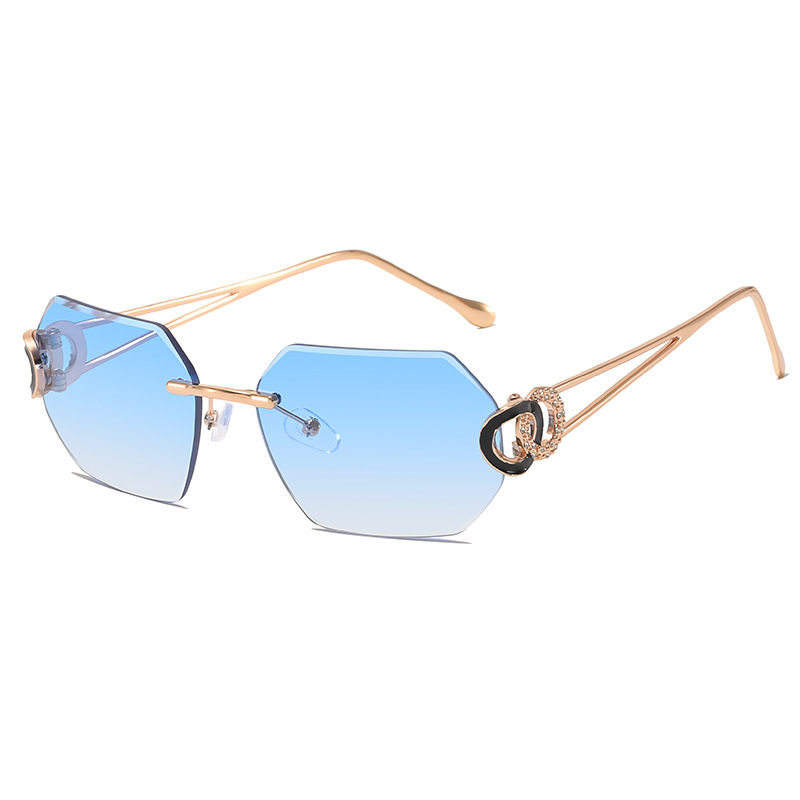 无边框墨镜女高级感防紫外线防晒遮阳大脸显瘦太阳眼镜2026新款潮