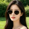 新款金属椭圆墨镜女素颜太阳眼镜女小框时髦高智感超轻遮阳太阳镜
