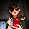 新款韩版偏光墨镜情侣款百搭大脸显瘦太阳镜网红同款V牌太阳眼镜