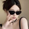 抖音同款白色墨镜女白框高级感复古猫眼太阳镜女防紫外线太阳眼镜
