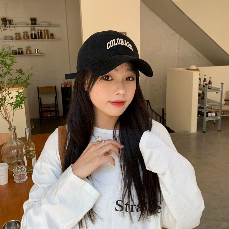 帽子女弯檐百搭简约刺绣显脸小鸭舌帽潮软顶棒球男女批发大帽檐