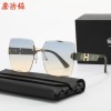 墨镜女抖音同款时尚开车无框太阳镜大脸显瘦韩版潮2025年新款眼镜