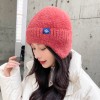 韩系猫耳朵毛线帽大头围女秋冬季加厚防寒保暖针织毛绒帽冷帽批发