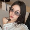 欧美辣妹风曲面大框黑色百搭墨镜女轻奢高级感度假显瘦大框太阳镜