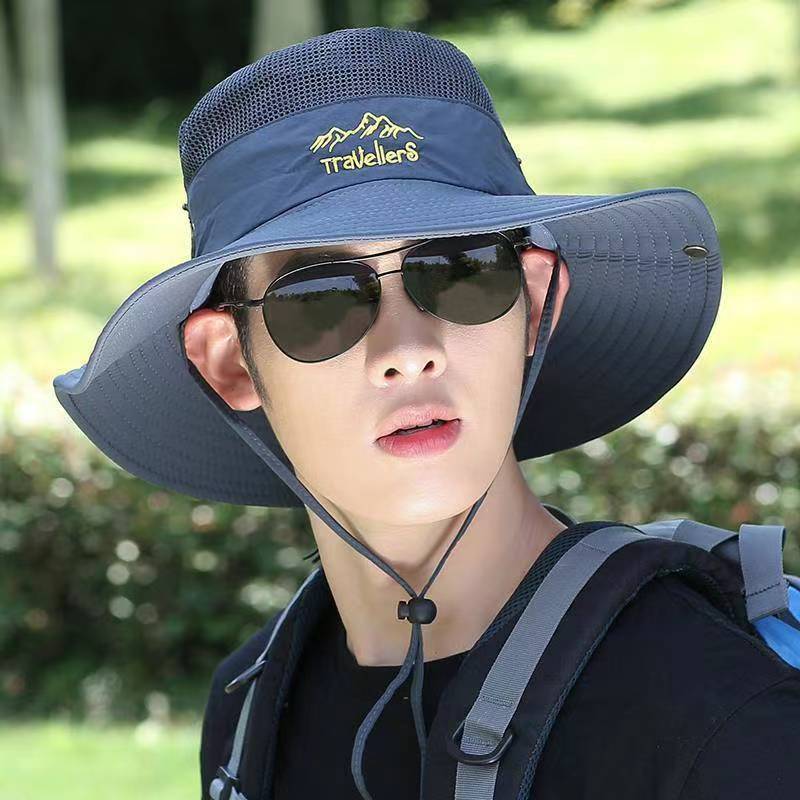 遮阳帽男夏季遮脸防晒太阳帽户外钓鱼帽遮脸披肩帽渔夫帽渔夫帽防