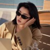 植伍墨镜女2026新款椭圆形猫眼复古窄框防紫外线近视太阳眼镜小脸